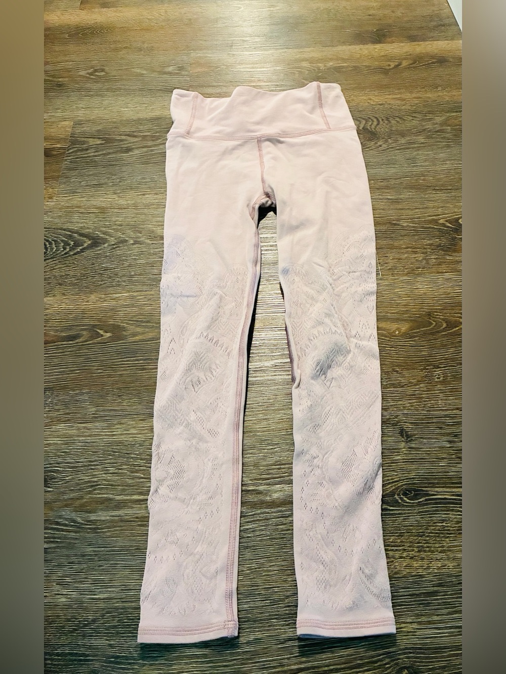 lululemon athletica Light Pink Lace-Texture Leggings